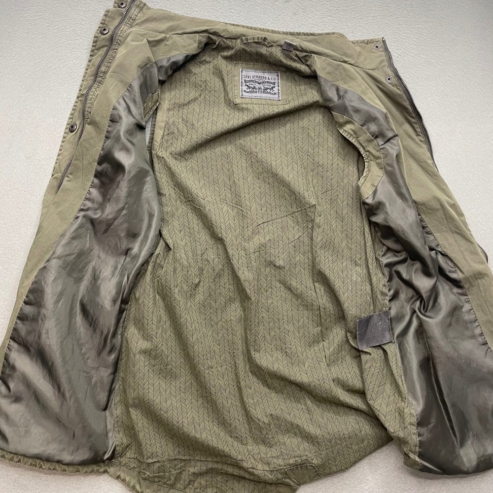 Levi's Utility Vest S Olive Green Military Safari Cargo Photographer Cotton - Picture 3 of 13
